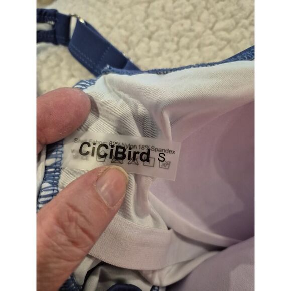 CiCiBird Women's Layered Tummy Control Swimdress Blue Small NWOT - Picture 3 of 7